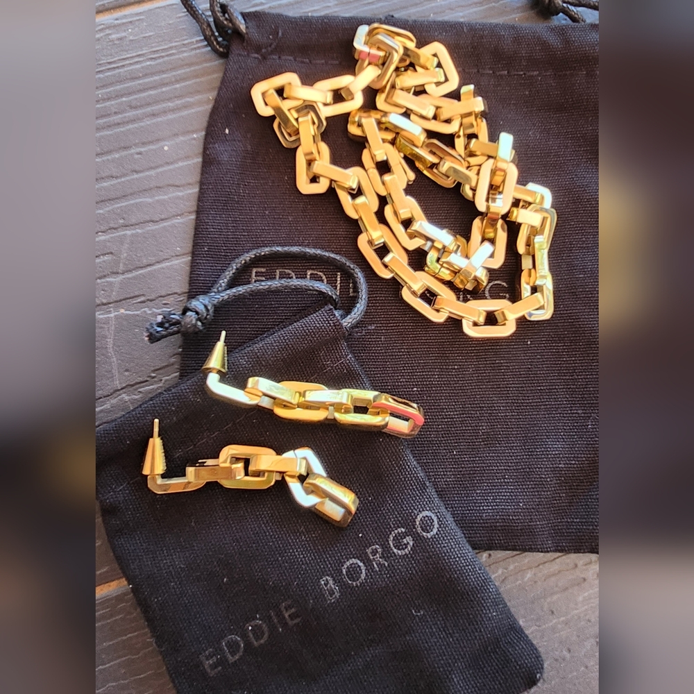 EDDIE BORGO Supra Chain Link Earrings NWT SALE 🤑 - Picture 7 of 9